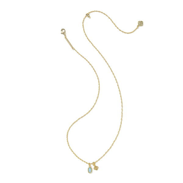 Mini Elisa Dira Necklace in Gold with Blue Lab Grown Opal by Kendra Scott Image 3 House of Silva Wooster, OH