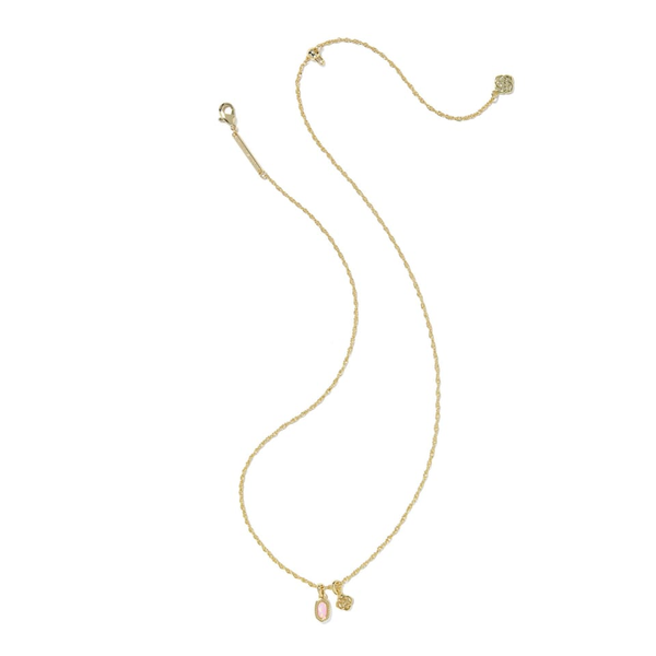 Mini Elisa Dira Necklace in Gold with Light Pink Lab Grown Opal by Kendra Scott Image 3 House of Silva Wooster, OH