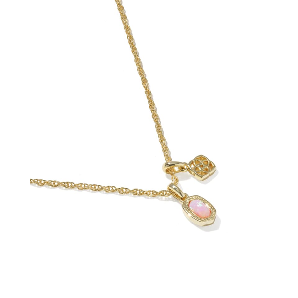 Mini Elisa Dira Necklace in Gold with Light Pink Lab Grown Opal by Kendra Scott Image 4 House of Silva Wooster, OH