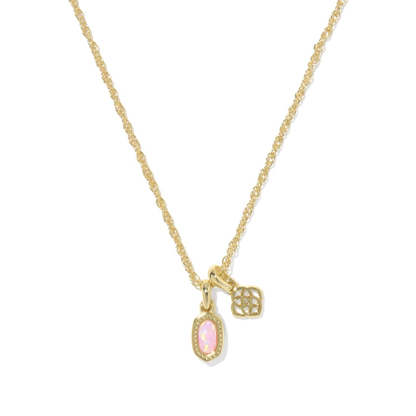 Mini Elisa Dira Necklace in Gold with Light Pink Lab Grown Opal by Kendra Scott House of Silva Wooster, OH