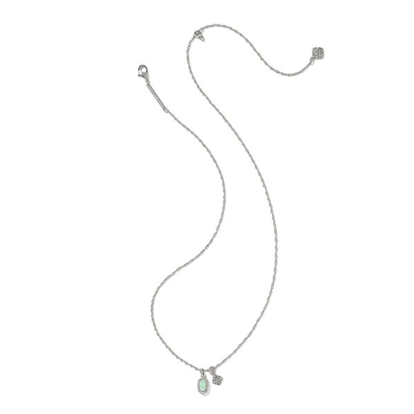 Mini Elisa Dira Necklace in Silver with Green Lab Grown Opal by Kendra Scott Image 2 House of Silva Wooster, OH