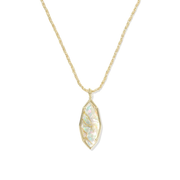 Ophelia Large Long Pendant in Gold with Iridescent Abalone by Kendra Scott House of Silva Wooster, OH