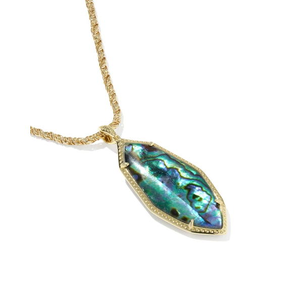 Ophelia Large Long Pendant in Gold with Abalone Shell by Kendra Scott Image 4 House of Silva Wooster, OH