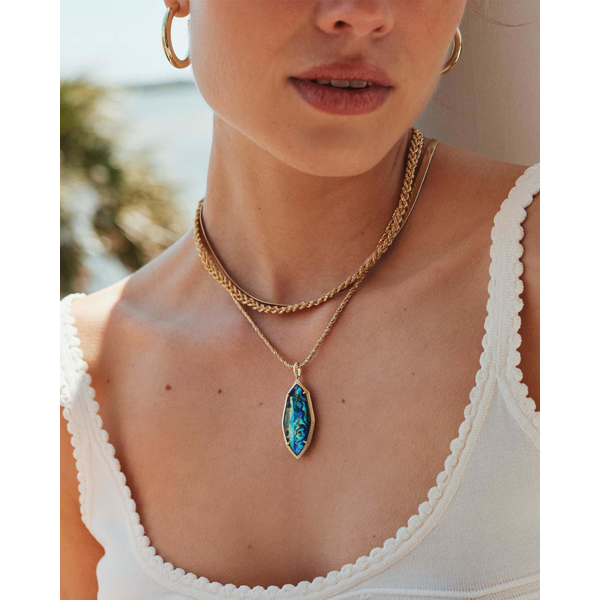 Ophelia Large Long Pendant in Gold with Abalone Shell by Kendra Scott Image 5 House of Silva Wooster, OH