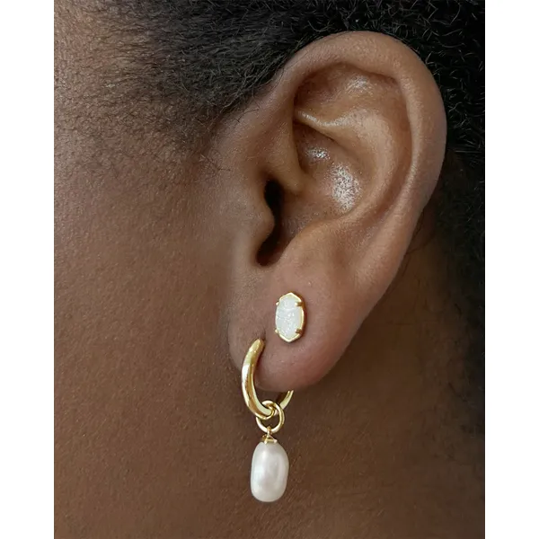 Emilie Gold Stud Earrings with Iridescent Drusy by Kendra Scott Image 2 House of Silva Wooster, OH