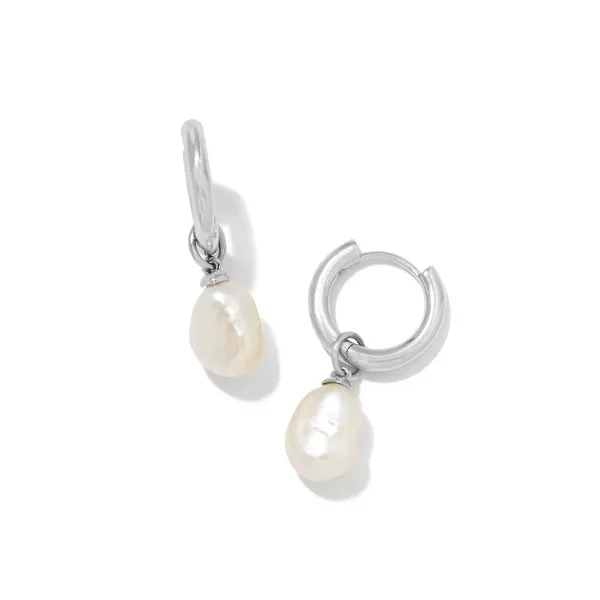 Willa Gold Pearl Huggie Earrings in White Pearl by Kendra Scott House of Silva Wooster, OH