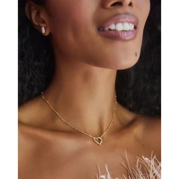 Grayson Gold Stud Earrings in White Crystal by Kendra Scott Image 2 House of Silva Wooster, OH