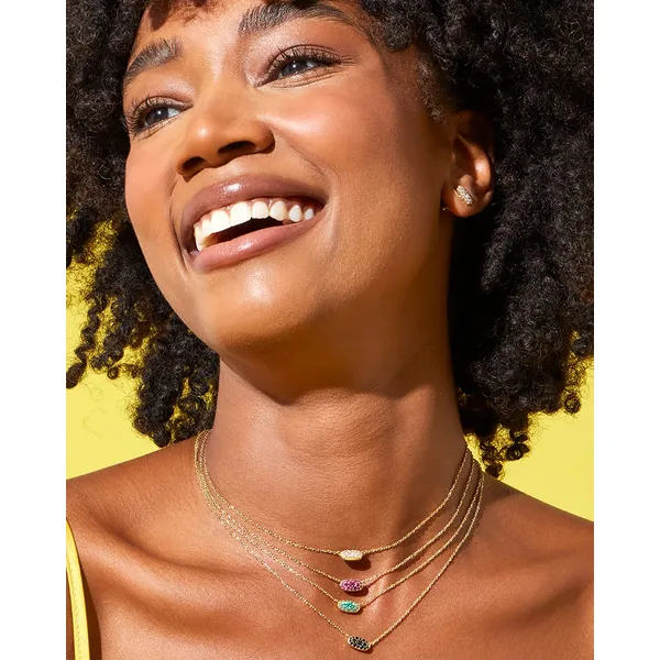 Grayson Gold Stud Earrings in White Crystal by Kendra Scott Image 3 House of Silva Wooster, OH