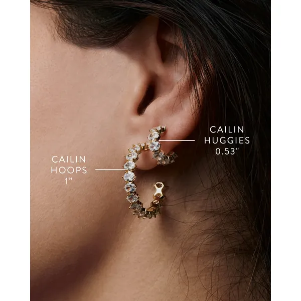 Cailin Silver Crystal Hoop Earrings in White Crystal by Kendra Scott Image 2 House of Silva Wooster, OH
