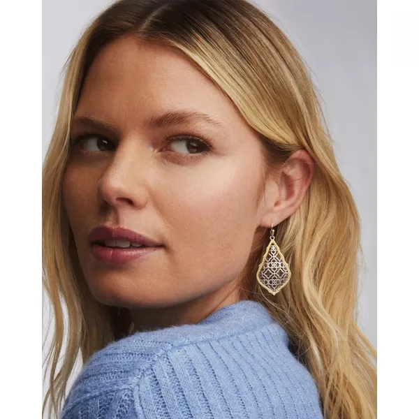 Addie Gold Drop Earrings in Silver Filigree Mix by Kendra Scott Image 2 House of Silva Wooster, OH