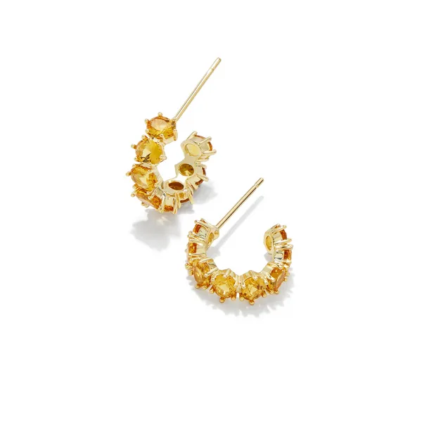 Cailin Gold Crystal Huggie Earrings in Golden Yellow Crystal by Kendra Scott House of Silva Wooster, OH