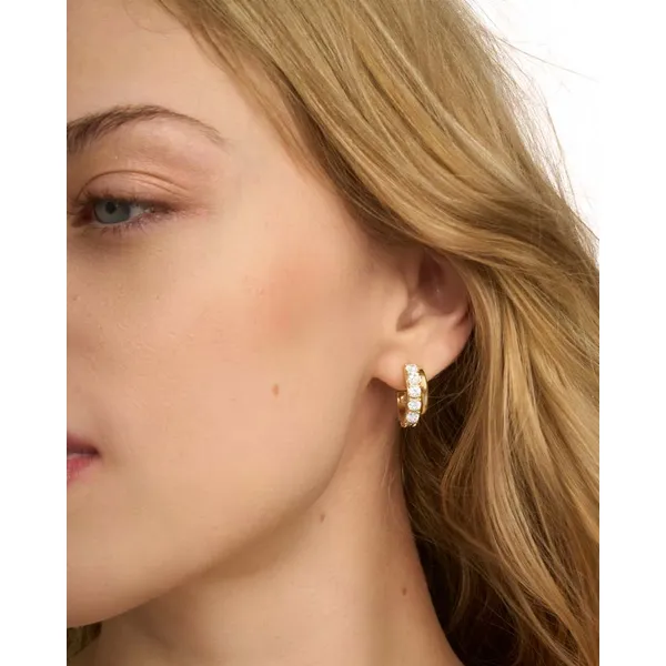Livy Gold Huggies in White Crystal by Kendra Scott Image 2 House of Silva Wooster, OH