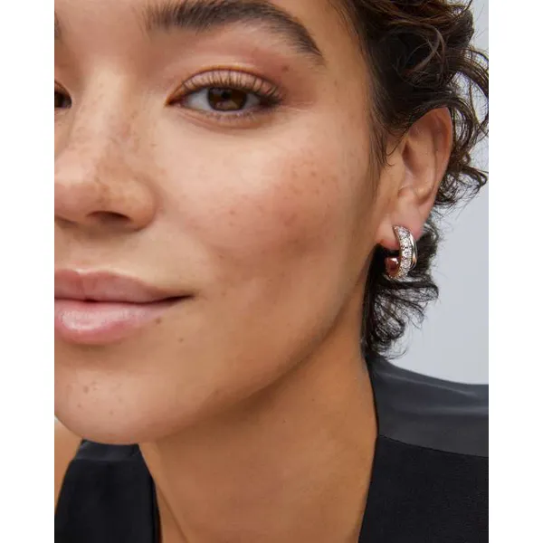 Livy Silver Huggies in White Crystal by Kendra Scott Image 3 House of Silva Wooster, OH