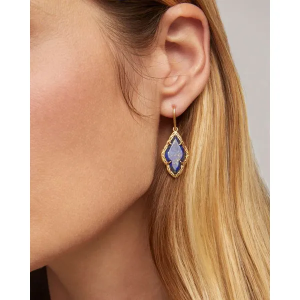 Adeline Vintage Gold Drop Earrings with Blue Lapis by Kendra Scott Image 3 House of Silva Wooster, OH