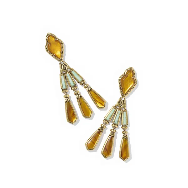 Adeline Vintage Gold Statement Earrings in Gold Multi Mix by Kendra Scott House of Silva Wooster, OH