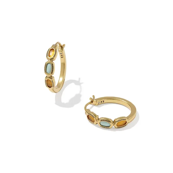 Mini Elisa Vintage Gold Hoop in Gold Multi Mix by Kendra Scott House of Silva Wooster, OH