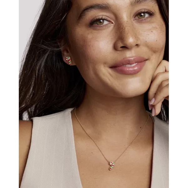 Candy Cane Stud Earrings in Gold with Red & Green Mix by Kendra Scott Image 2 House of Silva Wooster, OH