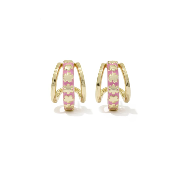 Jane Huggie Hoop Earrings in Dark Pink Enamel by Kendra Scott Image 2 House of Silva Wooster, OH