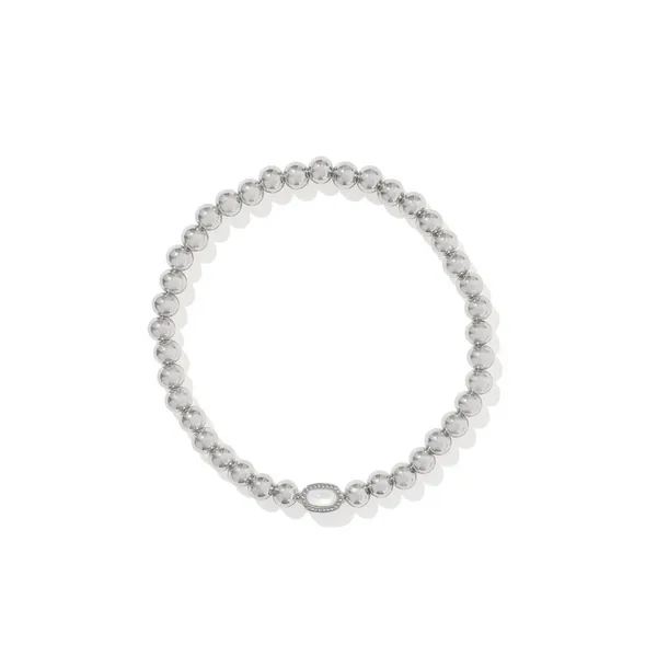 Mini Elaina Silver Stretch Bracelet in Ivory Mother of Pearl by Kendra Scott House of Silva Wooster, OH