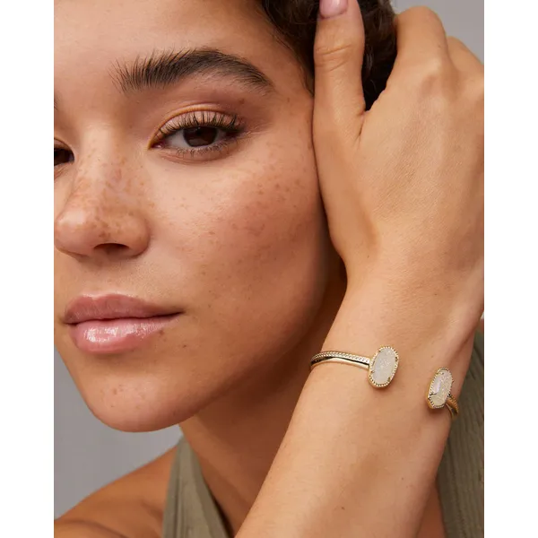 Elton Gold Cuff Bracelet in Iridescent Drusy by Kendra Scott Image 2 House of Silva Wooster, OH