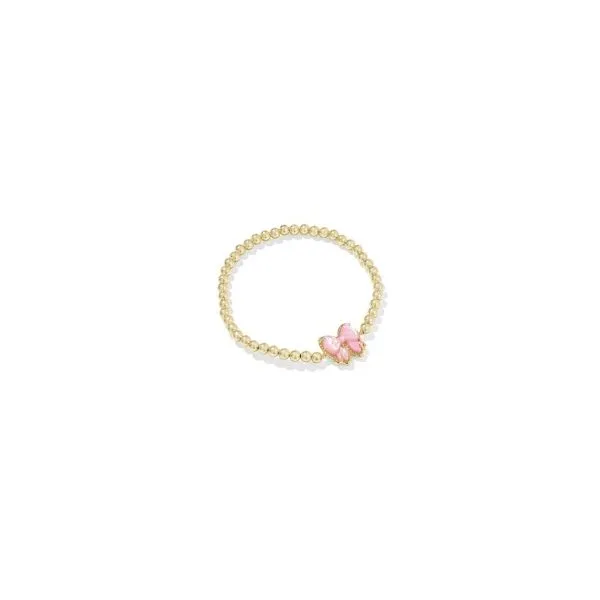 Haley Bow Gold Stretch Bracelet with Blush Ivory Mother of Pearl by Kendra Scott House of Silva Wooster, OH