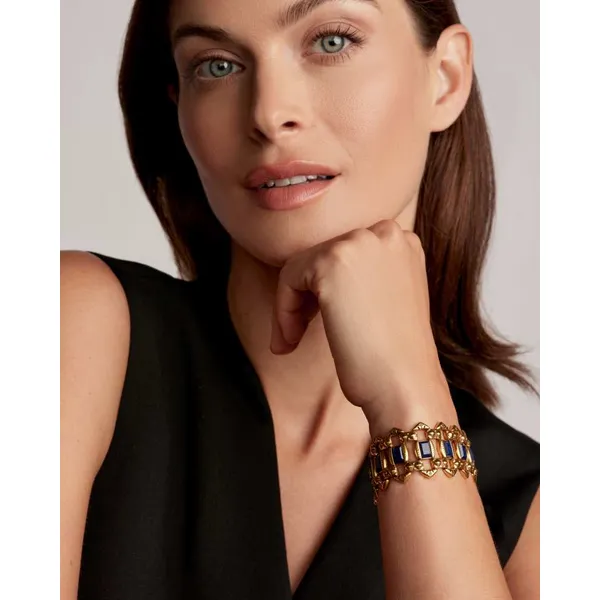 Catherine Statement Bracelet Vintage Gold with Blue Lapis by Kendra Scott Image 2 House of Silva Wooster, OH