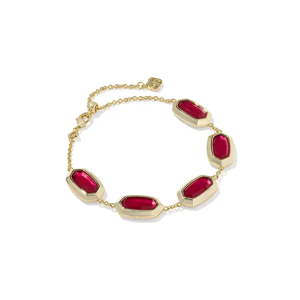 Elaina Bezel Delicate Chain Bracelet in Carmine Red Illusion by Kendra Scott House of Silva Wooster, OH