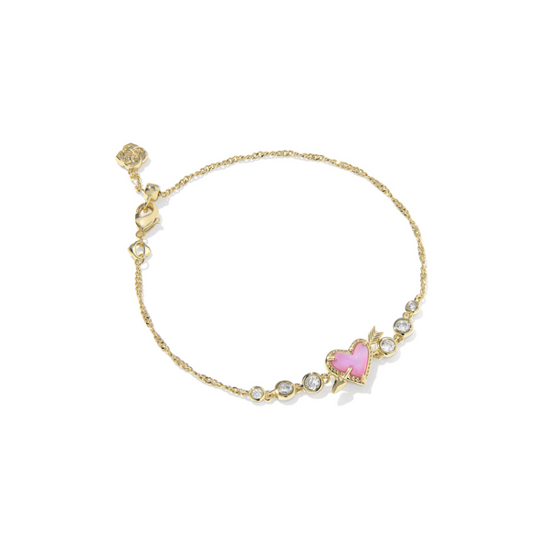 Ari Heart Arrow in Gold Pink Opalescent Bracelet by Kendra Scott House of Silva Wooster, OH