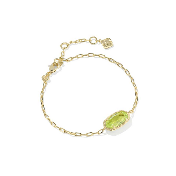 Elaina Luxe Chain Bracelet in Gold with Green CZ by Kendra Scott House of Silva Wooster, OH