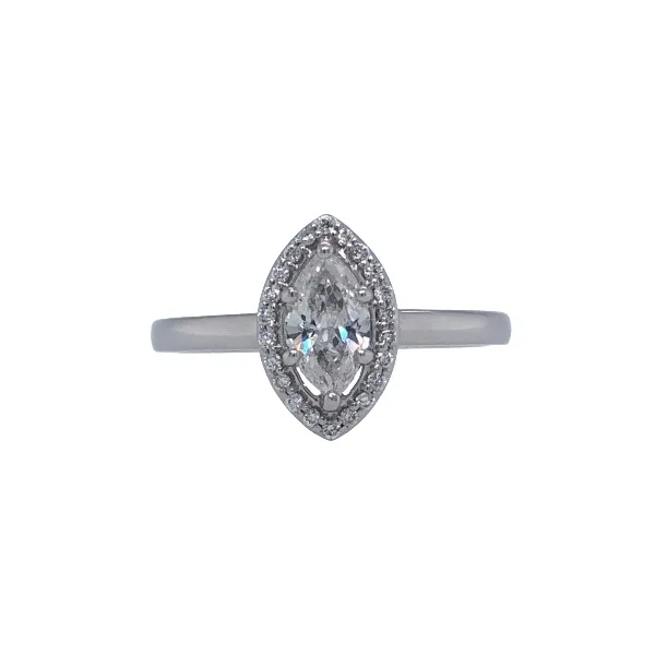 14KW.50ct Marquis Dia (E/I1) in.11ctw halo ring Hudson Valley Goldsmith New Paltz, NY