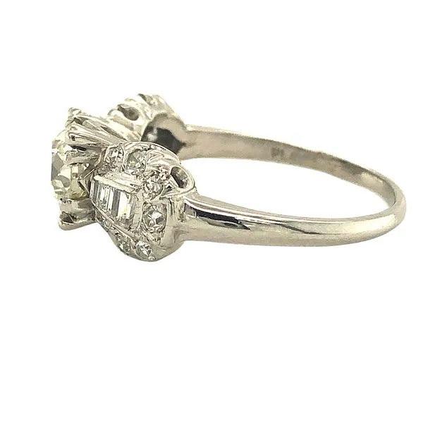 ESTATE Platinum vintage engagement style ring. The center diamond is approximately 1.00ct, color: J, clarity: SI2. Approximately Image 2 Hudson Valley Goldsmith New Paltz, NY