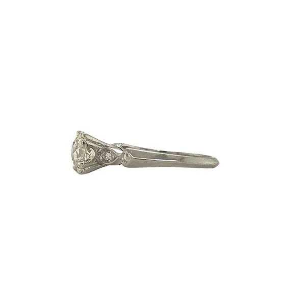 ESTATE Platinum & diamond engagement style ring featuring an approximate 1.15ct round diamond set in the center, color: K , clar Image 2 Hudson Valley Goldsmith New Paltz, NY