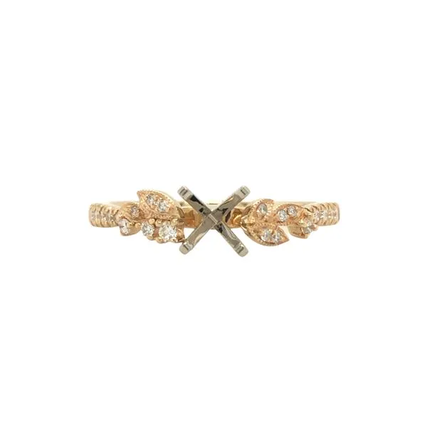14k yellow gold ring featuring 0.46ct round brilliant natural diamond (J/SI1) accented by 0.14cttw round brilliant diamonds set  Hudson Valley Goldsmith New Paltz, NY