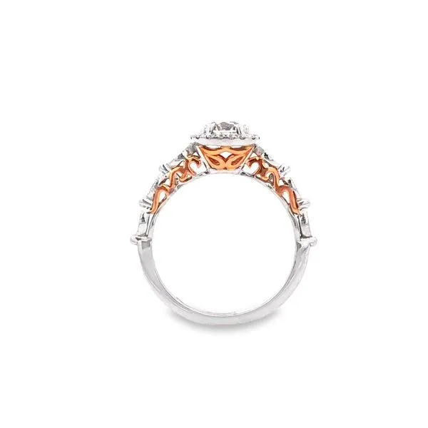 18k white gold with rose gold accents, featuring 0.75ct round brilliant natural round diamond accented by 0.32cttw diamonds alon Image 3 Hudson Valley Goldsmith New Paltz, NY