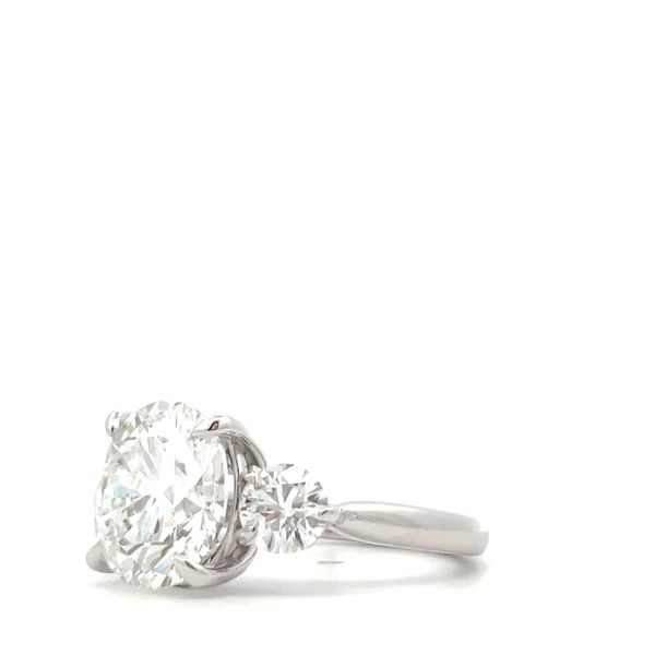 14Kt White Gold 6.00ctw LGD Three Stone Ring Image 3 Hudson Valley Goldsmith New Paltz, NY