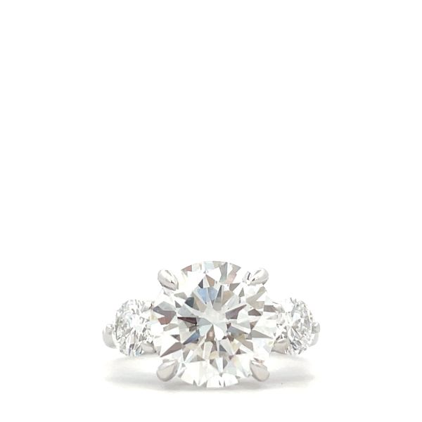 14Kt White Gold 6.00ctw LGD Three Stone Ring Hudson Valley Goldsmith New Paltz, NY