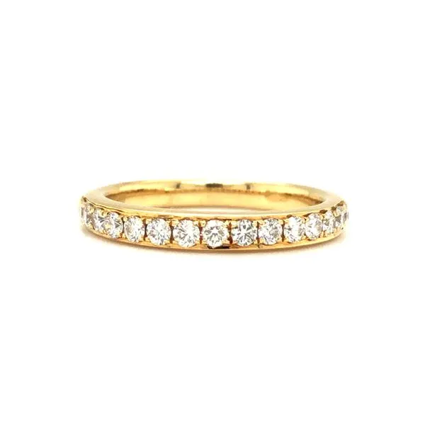 18K Yellow Gold Pave style setting featuring 0.42 Ctw of round brilliant Diamonds. Diamond color F Diamond Clarity: VS2 Hudson Valley Goldsmith New Paltz, NY