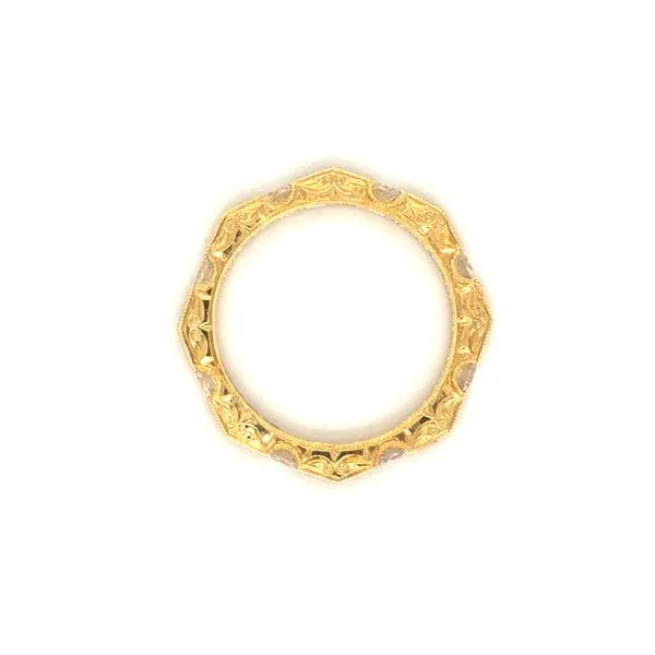18k yellow gold eternity style ring featuring 1.06cttw of square princess cut diamonds and round brilliant diamonds with milgrai Image 2 Hudson Valley Goldsmith New Paltz, NY