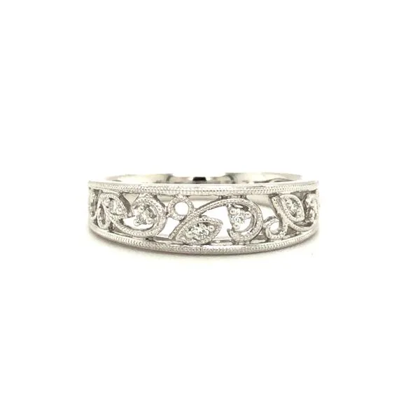 14K White Gold.05 Diamond Wedding Ring Hudson Valley Goldsmith New Paltz, NY
