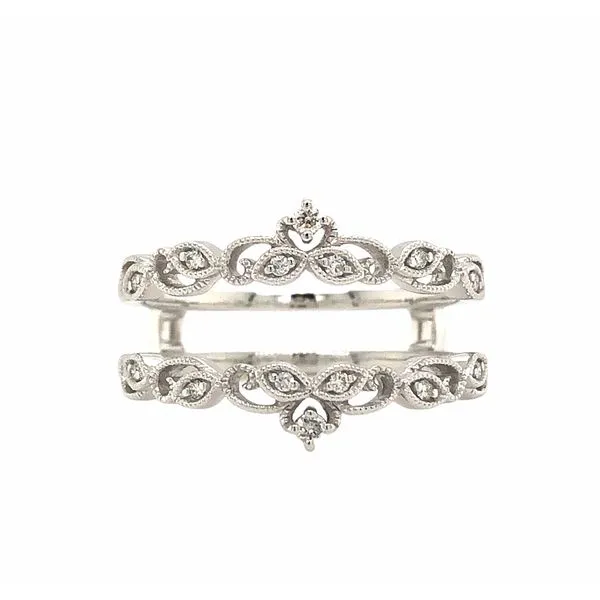 14K White Gold Diamond Floral Vine Ring Guard.08ctw Hudson Valley Goldsmith New Paltz, NY