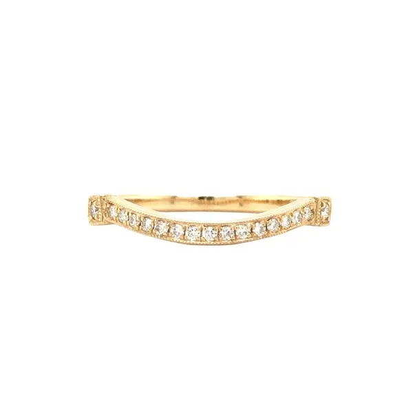 14K Yellow Gold Curved Diamond Band Hudson Valley Goldsmith New Paltz, NY