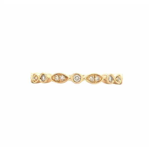 14K White Gold Milgrain Band with Diamonds Hudson Valley Goldsmith New Paltz, NY