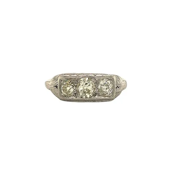 ESTATE Platinum Vintage Diamond Three Stone Ring Hudson Valley Goldsmith New Paltz, NY