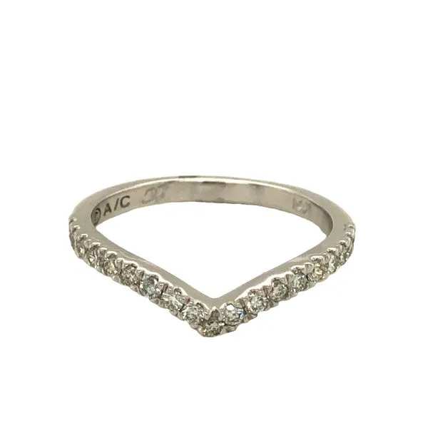 14K White Gold V Curved Diamond Band Hudson Valley Goldsmith New Paltz, NY