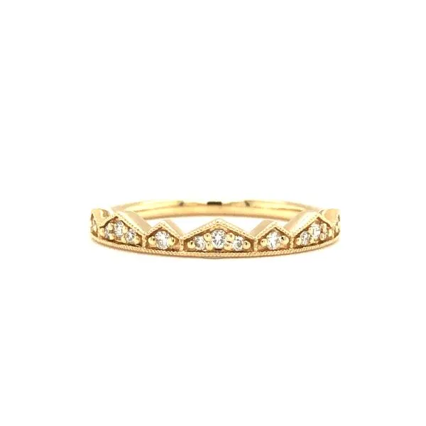 14K Yellow Gold Diamond Milgrain Band Hudson Valley Goldsmith New Paltz, NY
