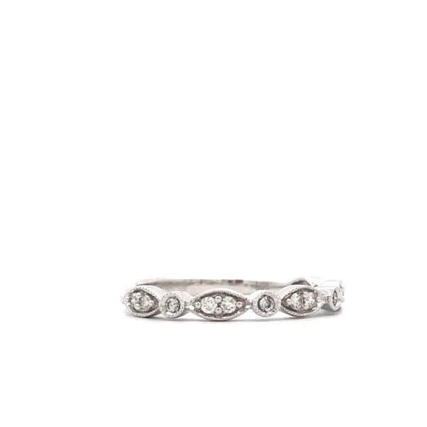 Ladies Diamond Wedding Band Image 3 Hudson Valley Goldsmith New Paltz, NY