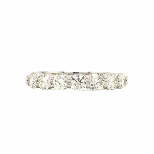14 K White Gold Band W/ 7 Shared Prong Set Round Diamonds/ 1.00 Ctw Hudson Valley Goldsmith New Paltz, NY
