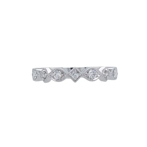 14k white gold 0.19CTTW patterned diamond band Hudson Valley Goldsmith New Paltz, NY