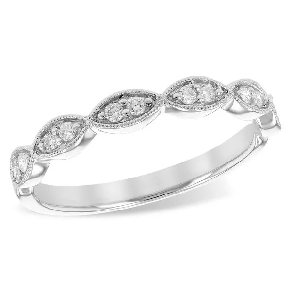14K White Gold Diamond Wedding Band Image 2 Hudson Valley Goldsmith New Paltz, NY