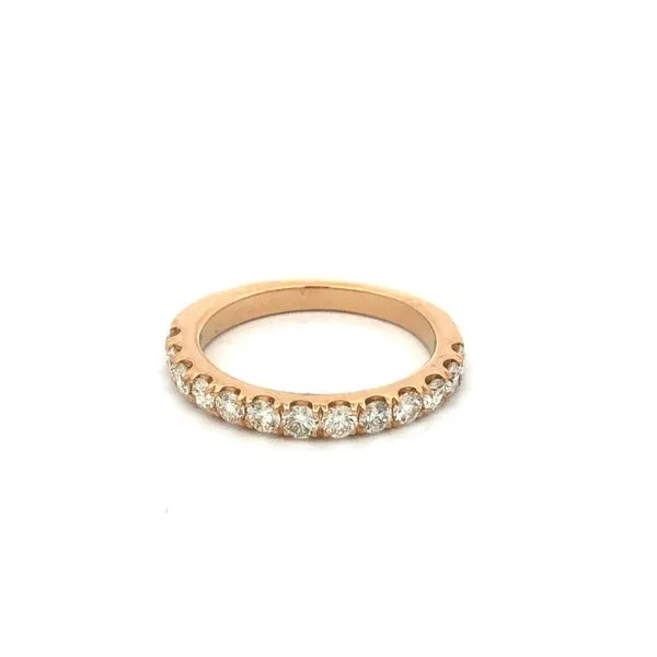 This ladies diamond wedding band is made of 14K yellow gold and features a straight design with 0.75 carat total weight round br Hudson Valley Goldsmith New Paltz, NY